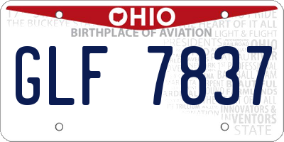 OH license plate GLF7837