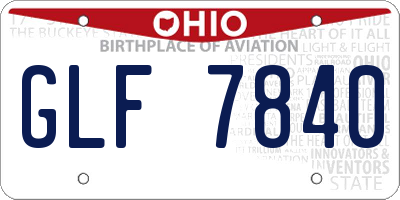 OH license plate GLF7840