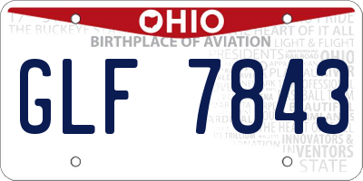 OH license plate GLF7843