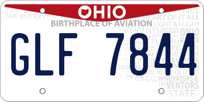 OH license plate GLF7844