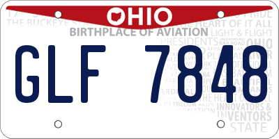 OH license plate GLF7848