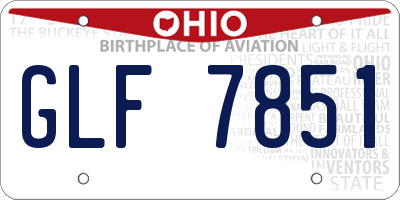 OH license plate GLF7851