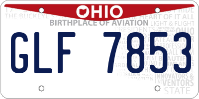 OH license plate GLF7853