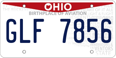 OH license plate GLF7856