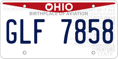 OH license plate GLF7858