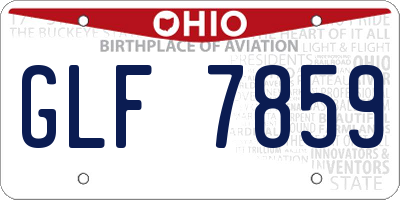 OH license plate GLF7859
