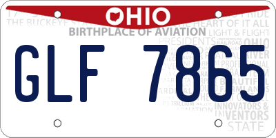 OH license plate GLF7865