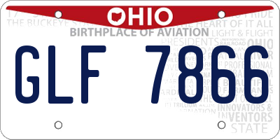 OH license plate GLF7866