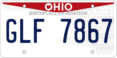 OH license plate GLF7867
