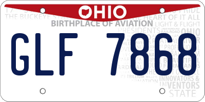 OH license plate GLF7868