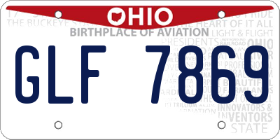 OH license plate GLF7869