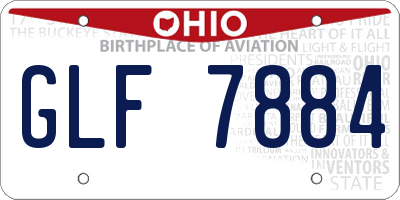 OH license plate GLF7884