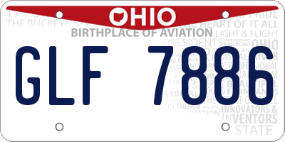 OH license plate GLF7886