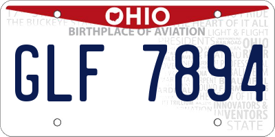 OH license plate GLF7894