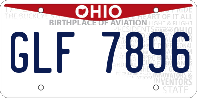 OH license plate GLF7896
