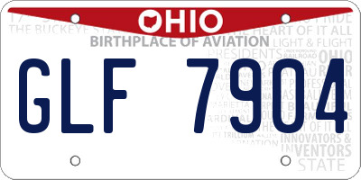OH license plate GLF7904