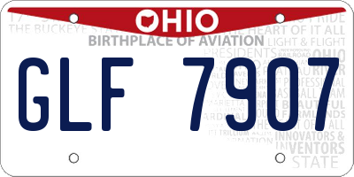 OH license plate GLF7907