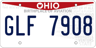 OH license plate GLF7908