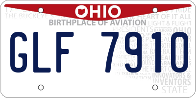 OH license plate GLF7910