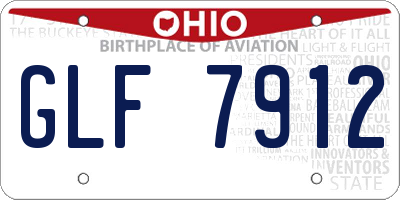OH license plate GLF7912