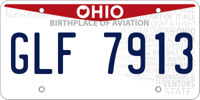 OH license plate GLF7913