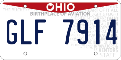 OH license plate GLF7914