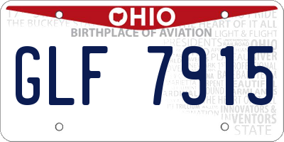 OH license plate GLF7915