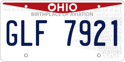 OH license plate GLF7921