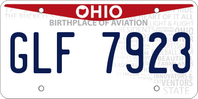 OH license plate GLF7923