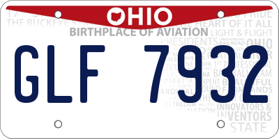 OH license plate GLF7932