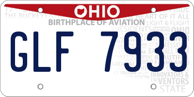 OH license plate GLF7933