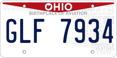 OH license plate GLF7934