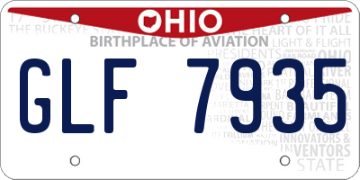 OH license plate GLF7935