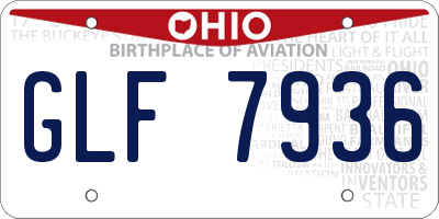 OH license plate GLF7936