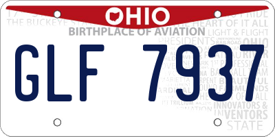 OH license plate GLF7937