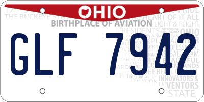 OH license plate GLF7942