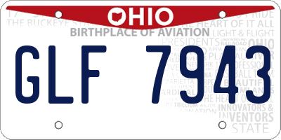 OH license plate GLF7943
