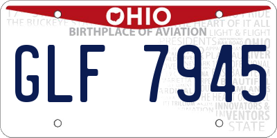 OH license plate GLF7945