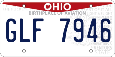 OH license plate GLF7946