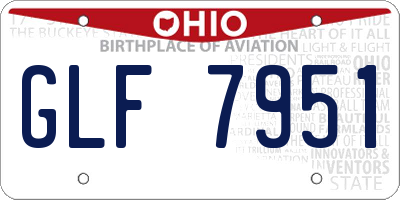 OH license plate GLF7951