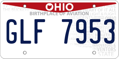 OH license plate GLF7953