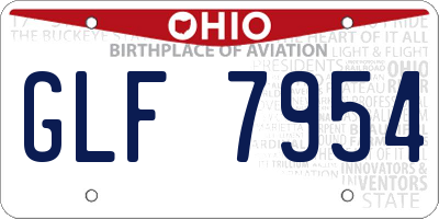 OH license plate GLF7954