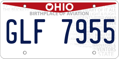 OH license plate GLF7955
