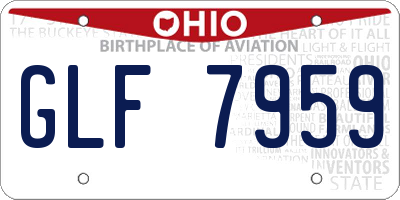 OH license plate GLF7959