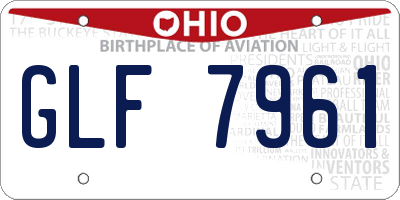 OH license plate GLF7961