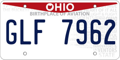 OH license plate GLF7962