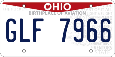 OH license plate GLF7966