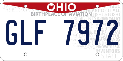 OH license plate GLF7972