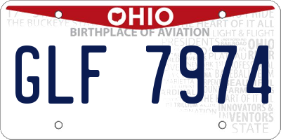 OH license plate GLF7974