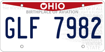 OH license plate GLF7982